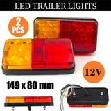 2PCS LED Trailer Tail Lights 12V Stop Indicator Lamp Truck Caravan Boat