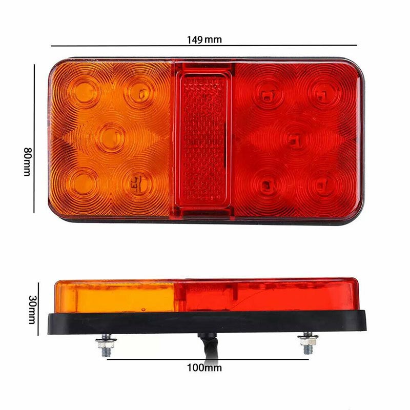 2PCS LED Trailer Tail Lights 12V Stop Indicator Lamp Truck Caravan Boat