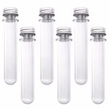 50pcs Plastic Lab Test Tubes 45ml Metal Screw Cap Round Bottom