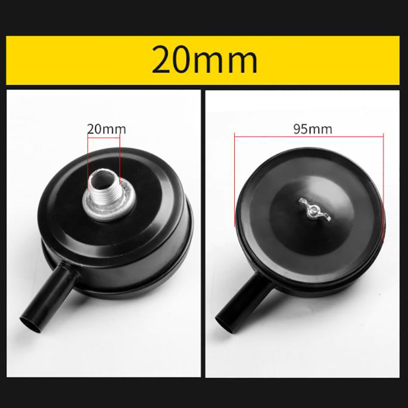 2 PCS Compressor Male Threaded 20mm Air Intake Silencer Filter Black