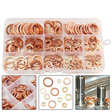 280PCS Copper Washer Seal Set Assorted Kit with Storage Box