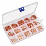 280PCS Copper Washer Seal Set Assorted Kit with Storage Box