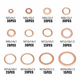 280PCS Copper Washer Seal Set Assorted Kit with Storage Box