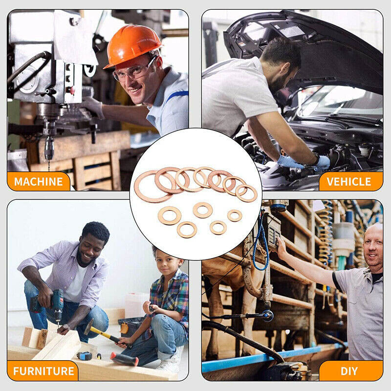 280PCS Copper Washer Seal Set Assorted Kit with Storage Box