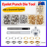 Eyelet Punch Die Tool Kit 6mm Grommet Set for Leather Craft