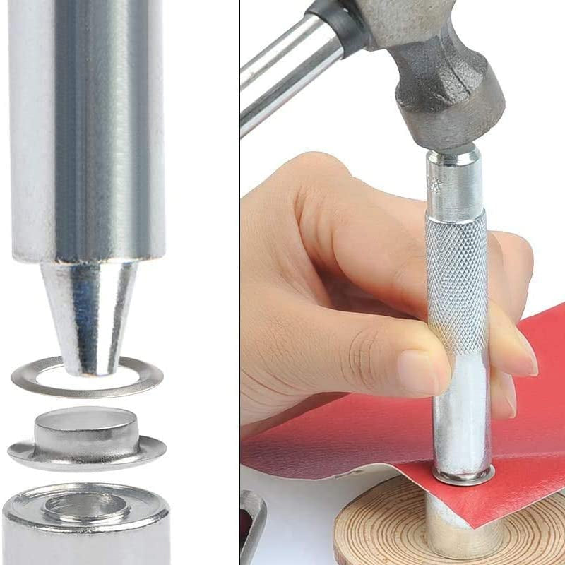 Eyelet Punch Die Tool Kit 6mm Grommet Set for Leather Craft