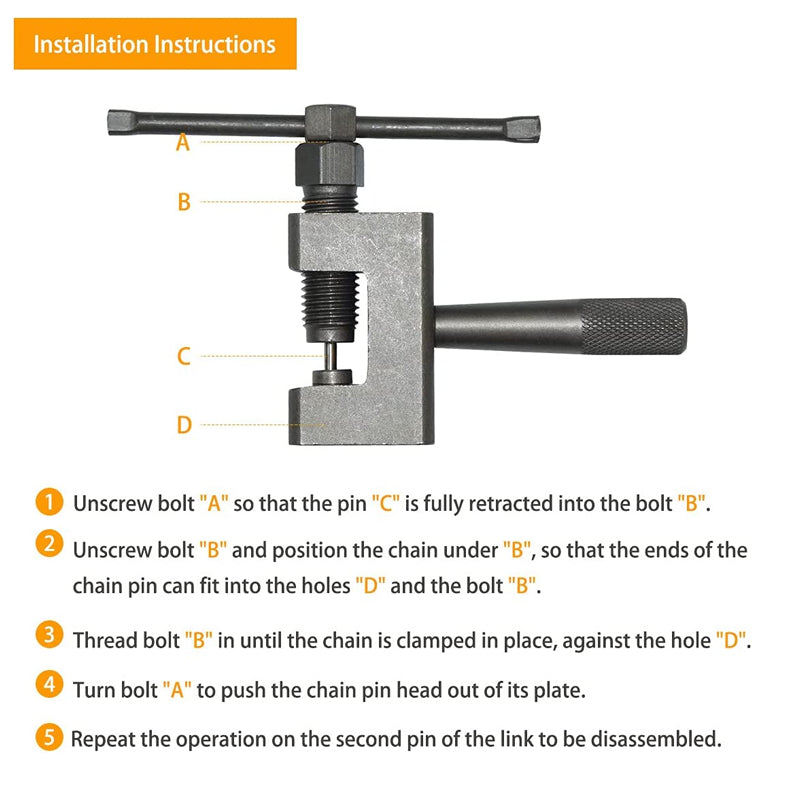Motorcycle Heavy Duty Chain Breaker Cutter Tool For 420 428 520 525 530