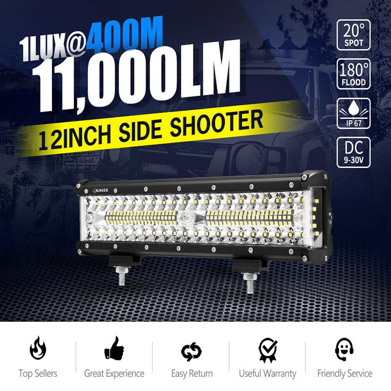 12inch CREE LED Light Bar Combo Beam Work Driving Off-Road 4WD