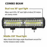12inch CREE LED Light Bar Combo Beam Work Driving Off-Road 4WD