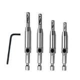 4PCS Self-Centering Drill Bits Hex Shank Hinge Hole Screw Guide