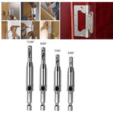 4PCS Self-Centering Drill Bits Hex Shank Hinge Hole Screw Guide