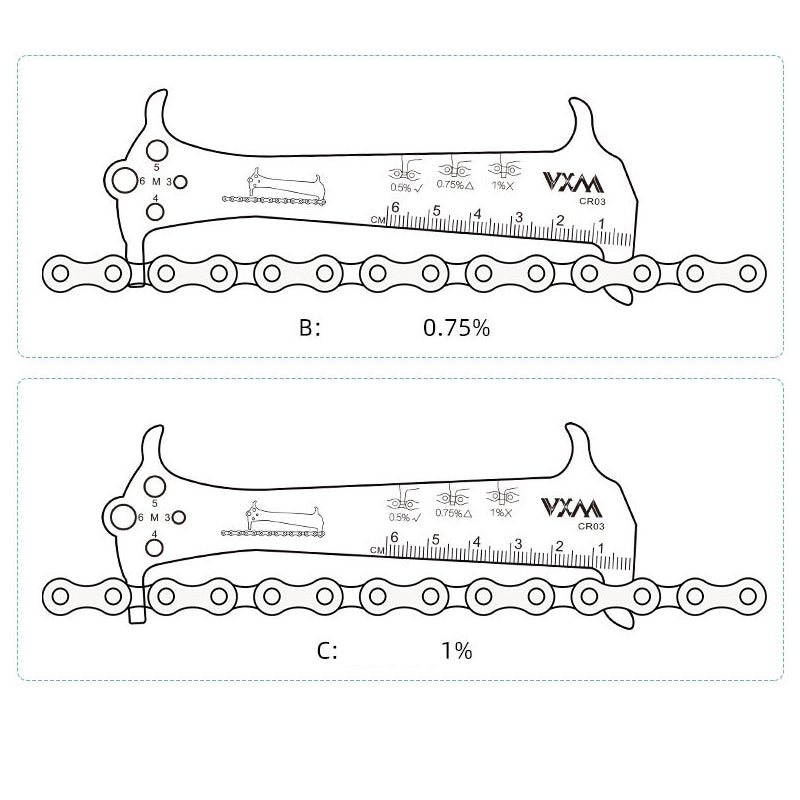 Bike Chain Wear Checker with Hook Bolt Gauge Lightweight Maintenance Tool