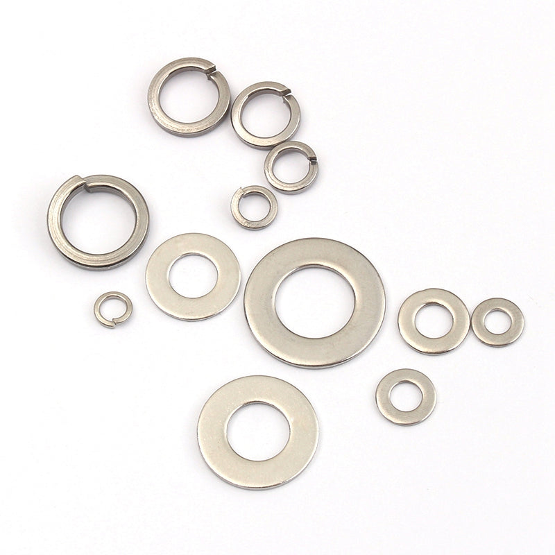 800PCS M4–M12 Stainless Steel Flat Spring Washer Kit