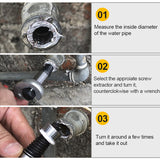 6PCS Damaged Screw Bolt Extractor Easy Out Broken Screw Remover Kit