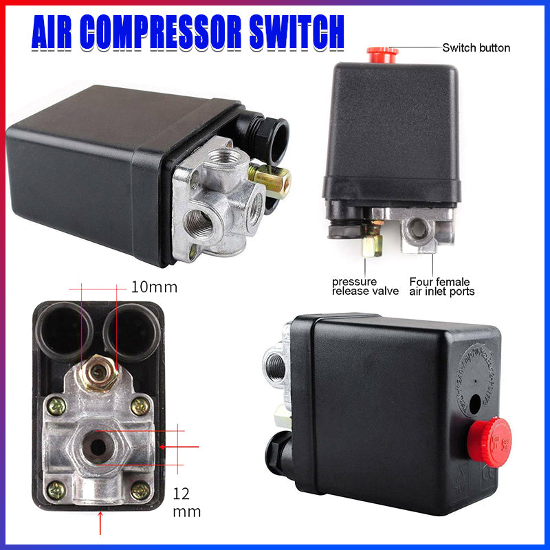 Air Compressor Pressure Switch Control Valve Replacement 90-125 PSI 240V