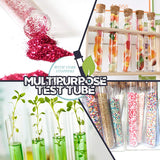 50PCS Clear Plastic Test Tubes with Cork Stopper 15ml Bottles