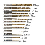 13PCS Quick Change HSS Titanium Drill Bits Hex Shank Set