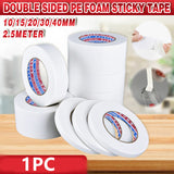 Double Sided White PE Foam Mounting Tape Strong Adhesive 2.5m