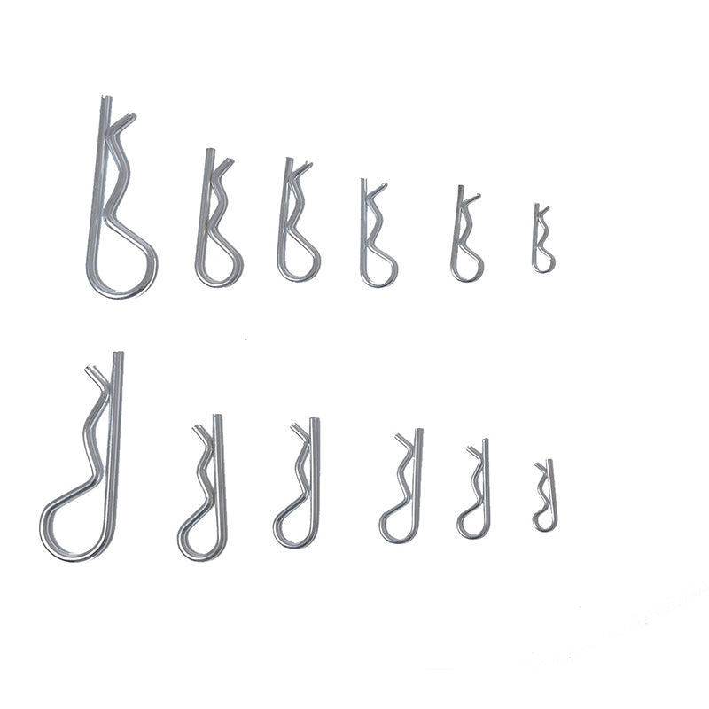 100PCS Heavy Duty R Clips Pins Zinc Plated Tractor Hitch Assortment