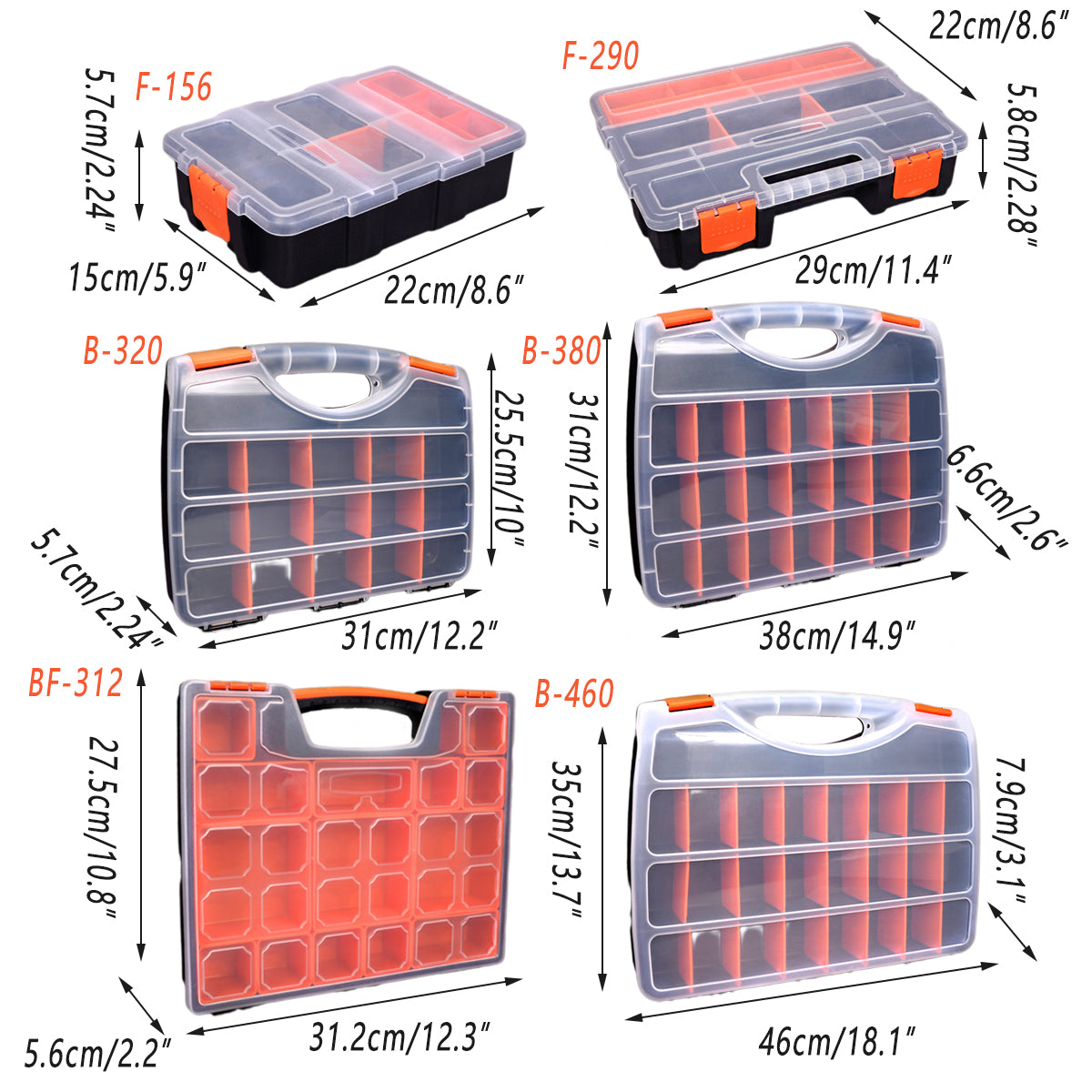 Clear Plastic Storage Box Multi Compartment Small Parts Organizer