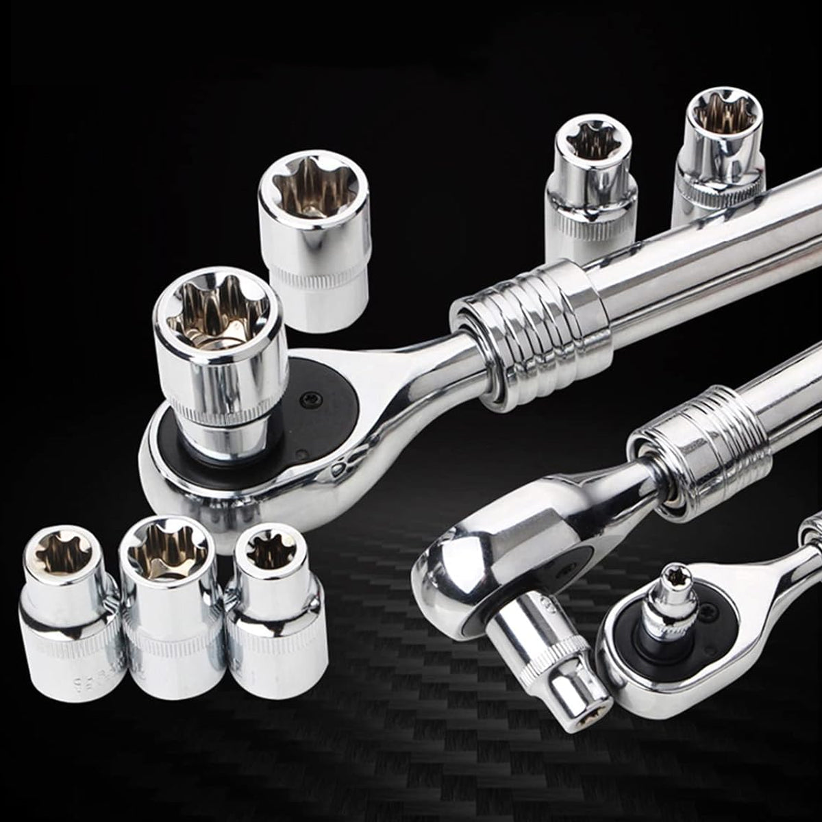 14x E Torx Female Bit Socket Set E4-E24 1/4" 3/8" 1/2"