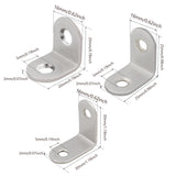 10PCS 90 Degree L-Shaped Angle Brackets Stainless Steel Furniture Support