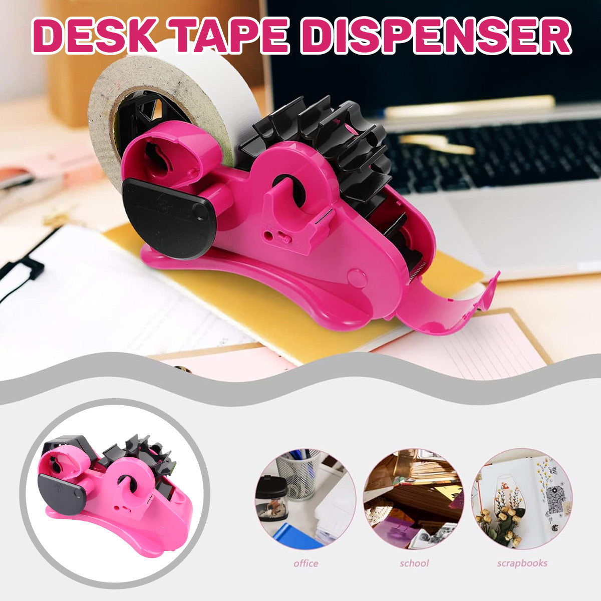 Multifunctional Desk Tape Dispenser for Office Home Craft