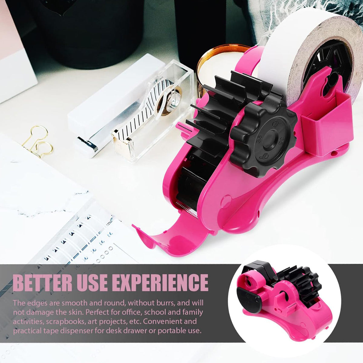 Multifunctional Desk Tape Dispenser for Office Home Craft