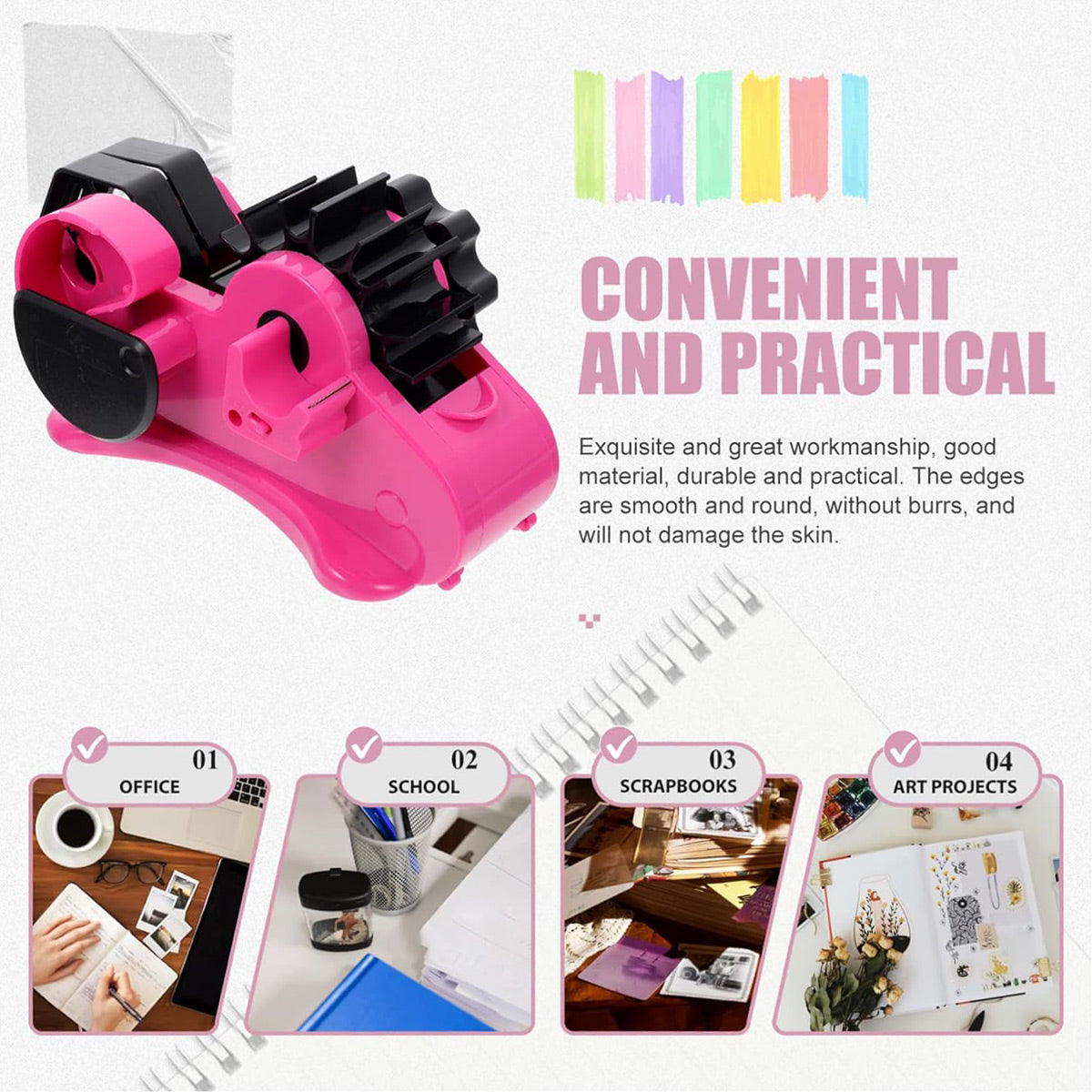 Multifunctional Desk Tape Dispenser for Office Home Craft