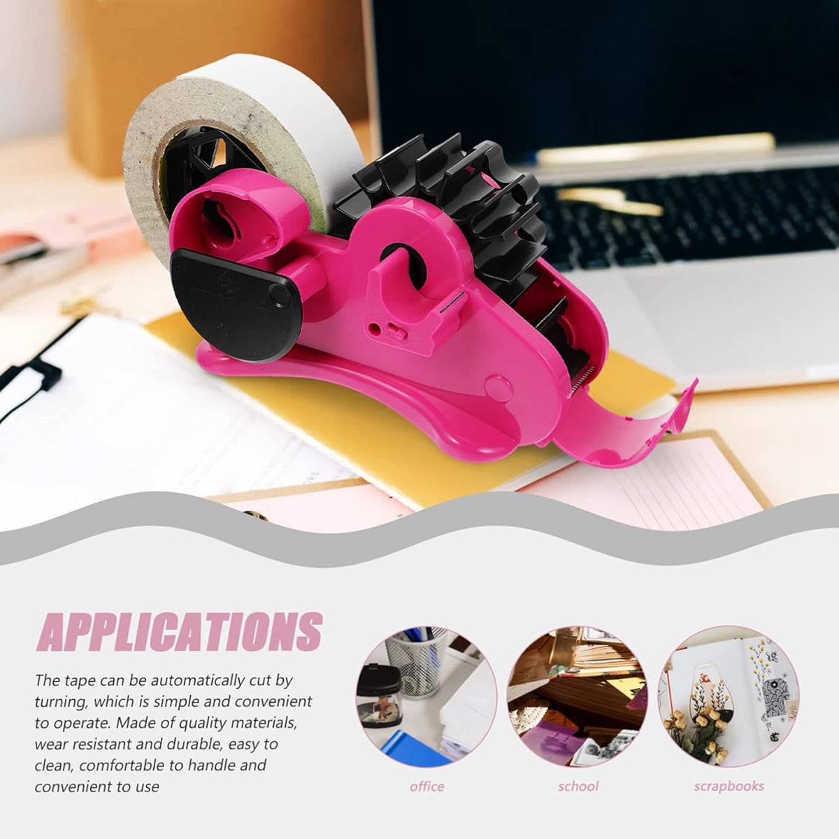 Multifunctional Desk Tape Dispenser for Office Home Craft