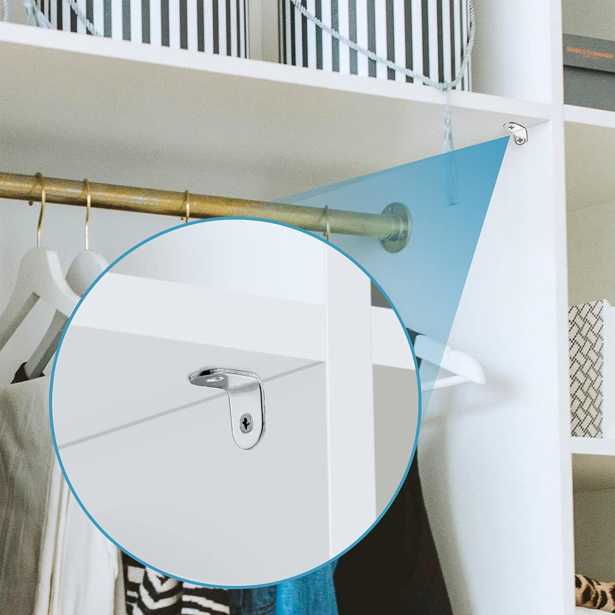 10PCS 90 Degree L-Shaped Angle Brackets Stainless Steel Furniture Support