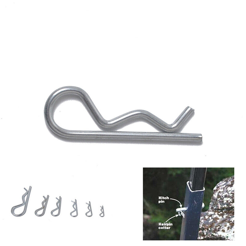 100PCS Heavy Duty R Clips Pins Zinc Plated Tractor Hitch Assortment