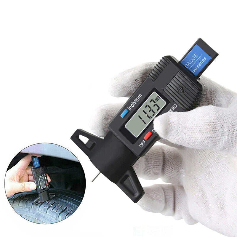 Car Digital Depth Gauge Tyre Tread Brake Pad Caliper LCD
