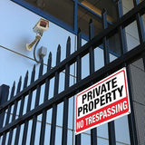 4PCS Reflective Surveillance Warning Signs Metal Security Camera Notice Durable