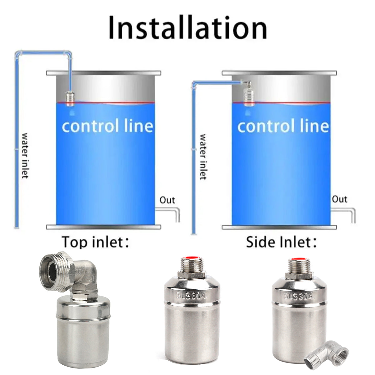 304 Stainless Steel Float Ball Valve Automatic Water Control