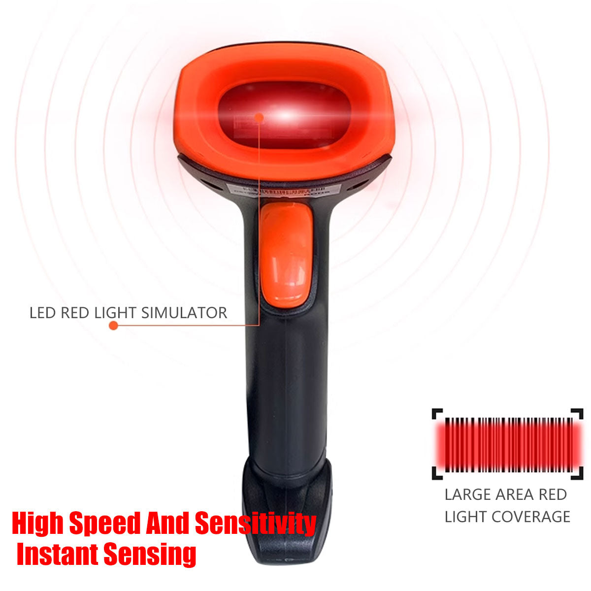 Wireless 2D QR Barcode Scanner Handheld USB Receiver