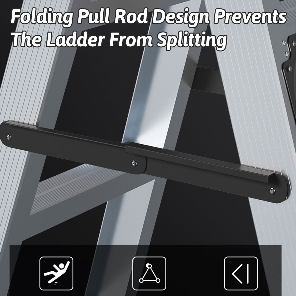 4 Step Folding Aluminum Ladder for Home Kitchen Garage