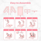 Pink Label Paper Holder Organizer Stand for Desk and Shelf Storage