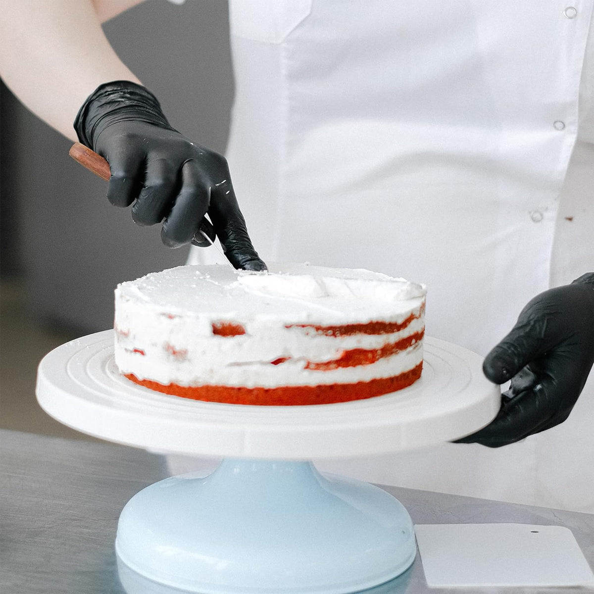 50Pairs Black Nitrile Gloves for Hairdresser Mechanic Chemical Use