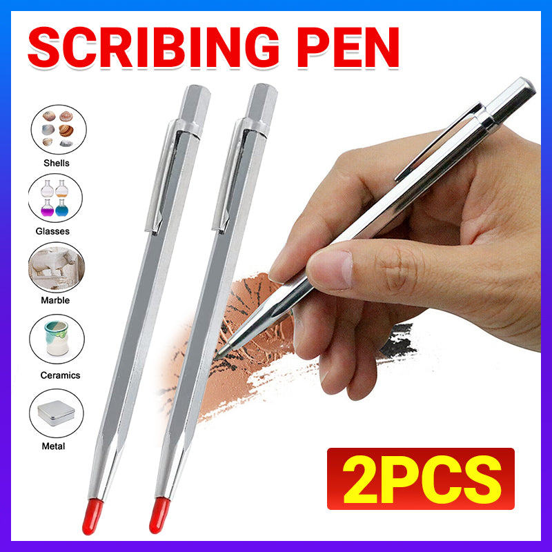 2x Tungsten Carbide Steel Scribing Pen Marker Metal