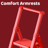 5 Step Folding Carbon Steel Ladder for Home Kitchen Garage