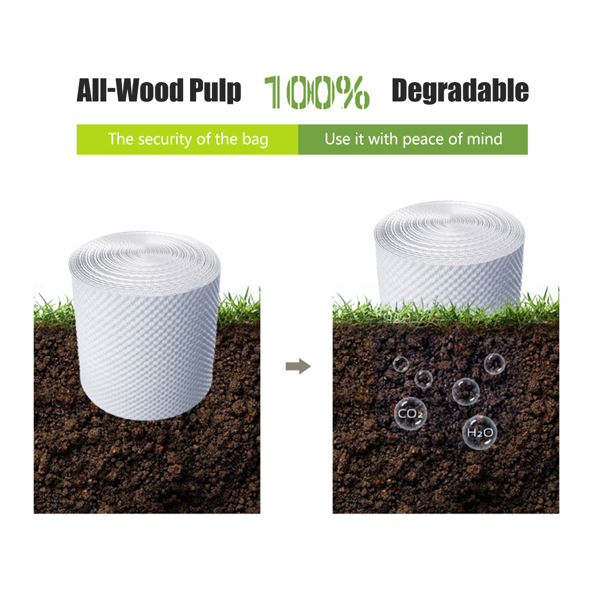 White Kraft Bubble Paper Roll Degradable Cushion Packaging Wrap