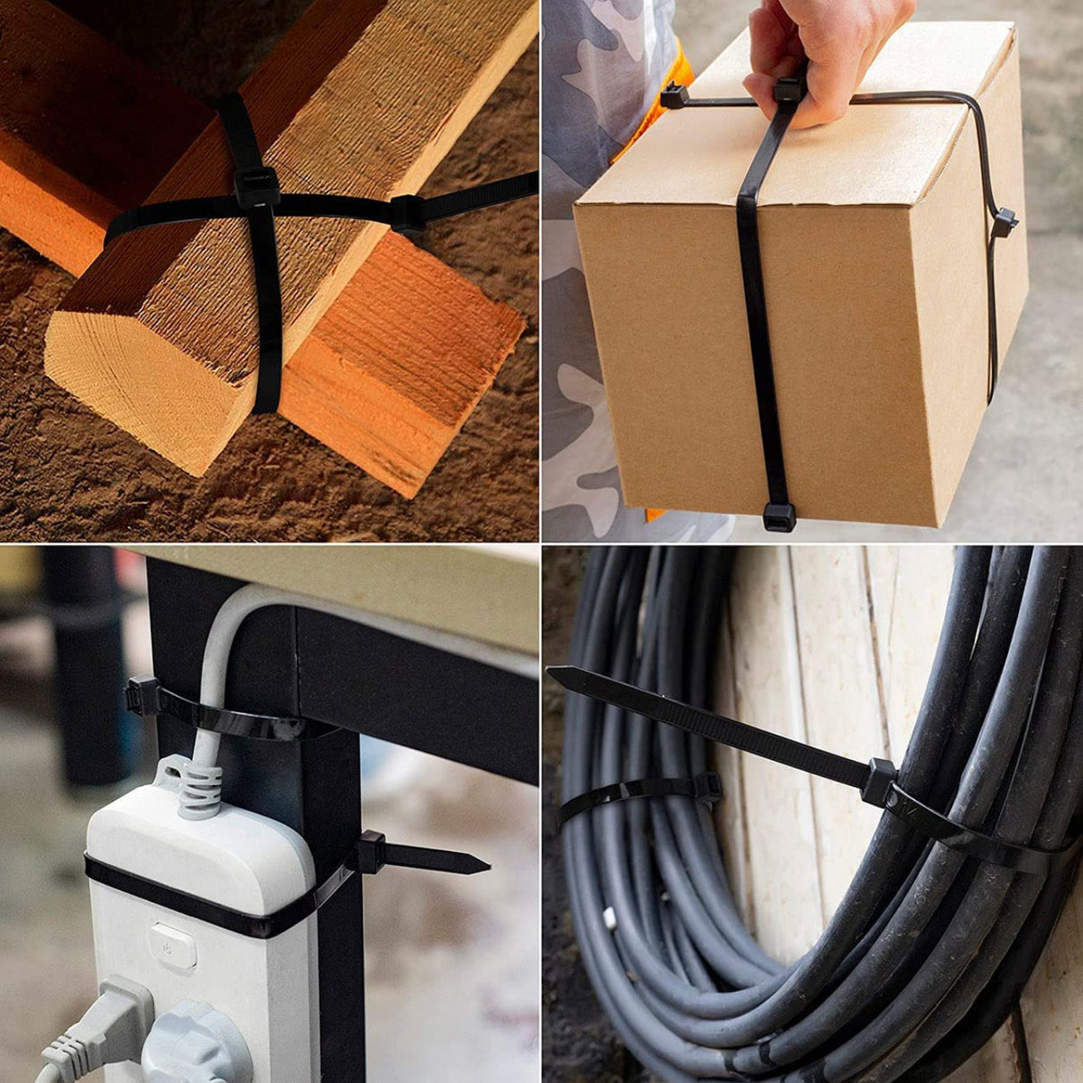 100-500PCS Nylon Cable Ties UV Resistant Zip Wire Ties Bulk Pack