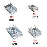 80PCS Stainless Steel M4-M8 Sheet Metal Nut Clips Assortment