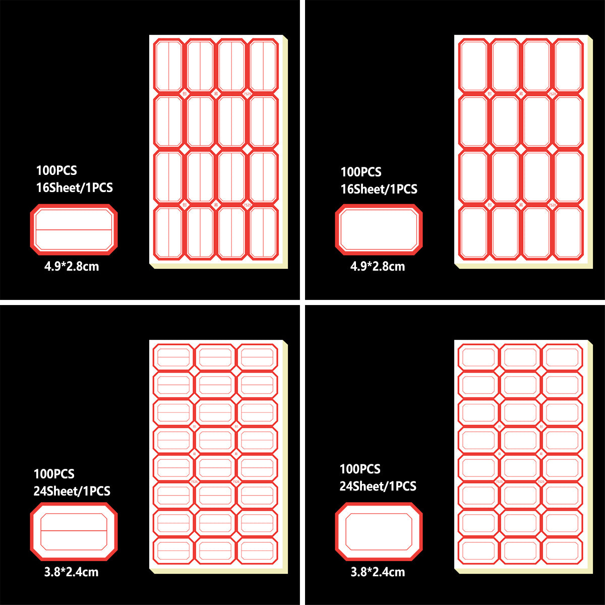 100pcs Self Adhesive Price Stickers Blank Name Number Labels for Inventory