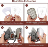 6200 Protective Respirator Face Mask Set with Dual Filters 8PCS