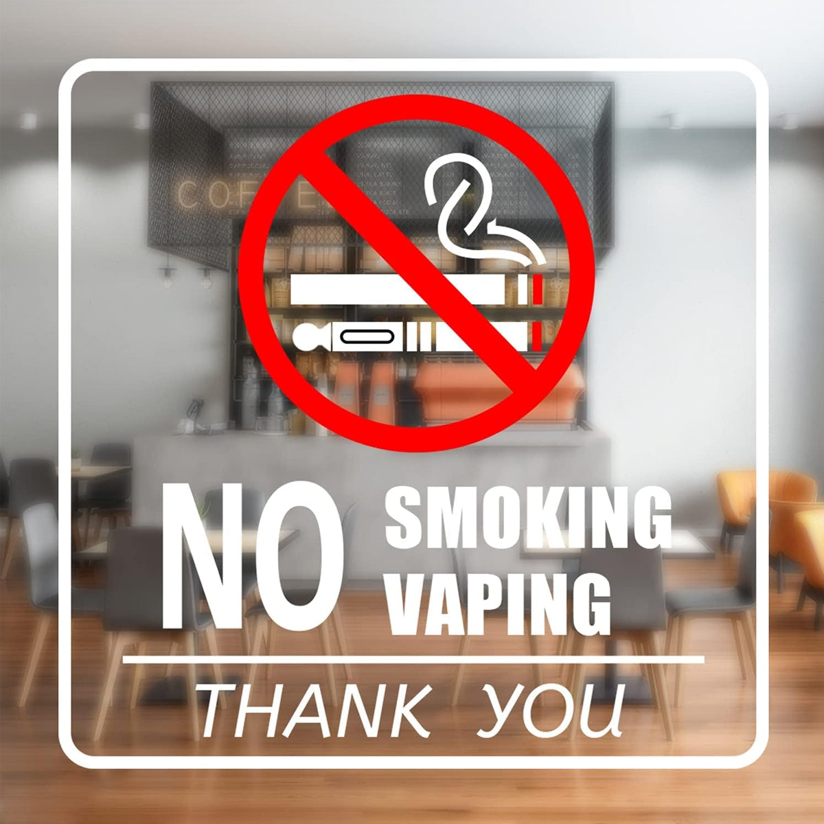 No Smoking Sign Waterproof Removable Safety Sticker Label 10pcs