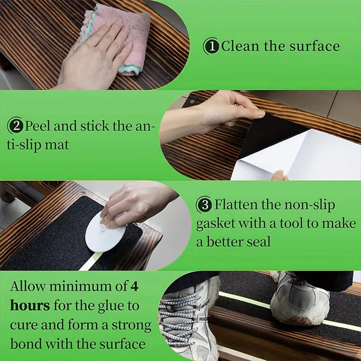 5PCS Non Slip Safety Grip Tape for Stairs Walkways Textured Adhesive