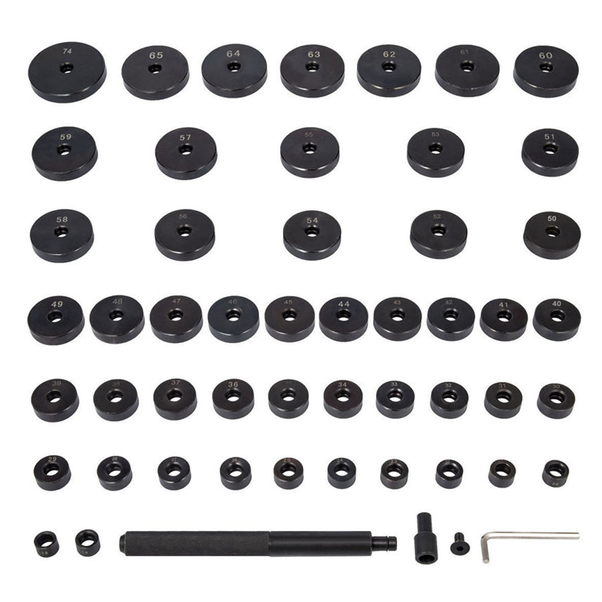 52-Piece Wheel Bearing Installation Tool Set for Automotive Hub Service