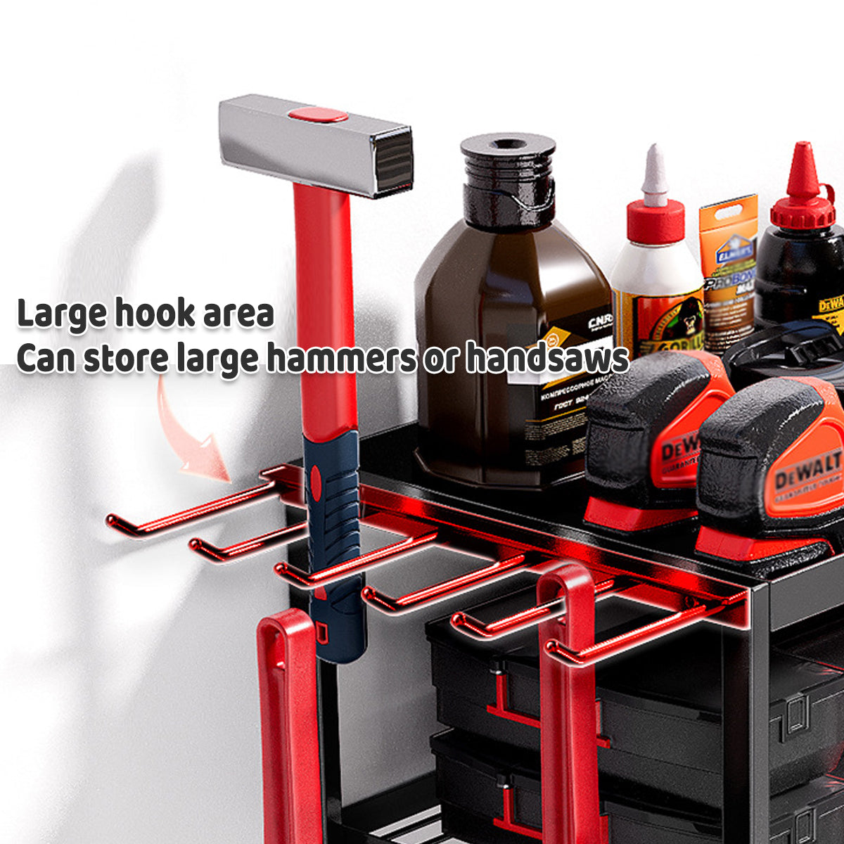 4-Layer Wall-Mounted Power Tool Storage Rack for Drill Screwdriver Organisation